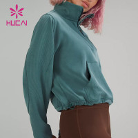 Thread Fabric Design Long Sleeve T Shirts Female Hucai Sportswear Manufacturer