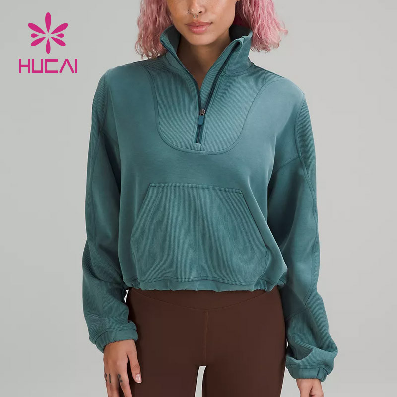 Thread Fabric Design Long Sleeve T Shirts Female Hucai Sportswear Manufacturer