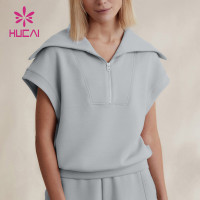 Thread Fabric Splicing Short Sleeve T Shirts Female Hucai Sportswear Manufacturer