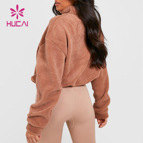 Luxury Fashion Cashmere Grain Fabric Long Sleeve Female Hucai Sportswear Manufacturer