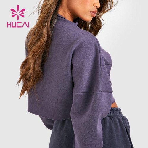 Short Spliced Fabric Long Sleeve Female Hucai Sportswear Manufacturer