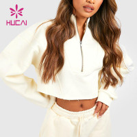 Short Spliced Fabric Long Sleeve Female Hucai Sportswear Manufacturer