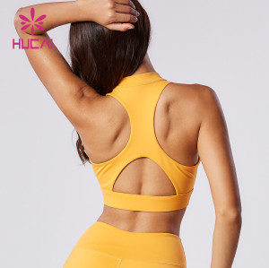 Zipper details | high neck | hollow back Sports Bra Women China Manufacturer