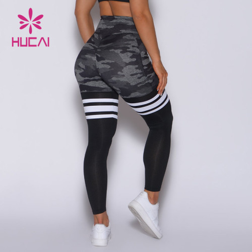 HUCAI ODM Camo Printing High Waisted Women Sports Yoga Leggings Supplier