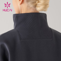 HUCAI ODM Custom High Neck Hoodies 1/2 Zipper Sports Top Manufactured In China