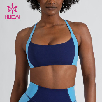 HUCAI Fashion Cross Harness Bras Contrast Color Sport Fitness China Manufacturer