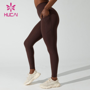 HUCAI High-Waisted Hip-Lifting Slim Leggings Hot Sale Women Wear Manufactured In China