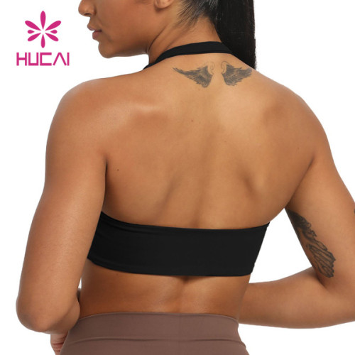 Hucai ODM Wholesale Yoga Strapless design Around The Neck  Sports Bras Premium Quality