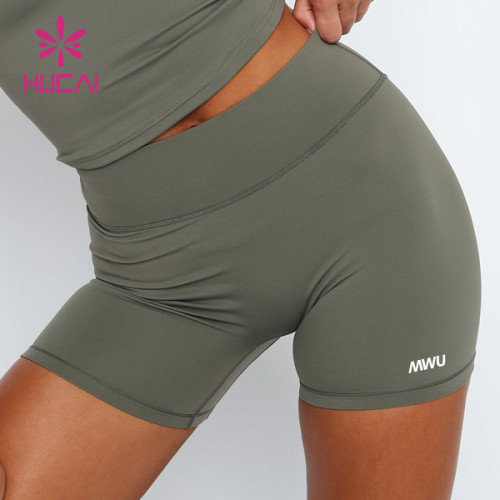 HUCAI Private Label Womens Biker Shorts Sportswear Yoga Manufactured In China