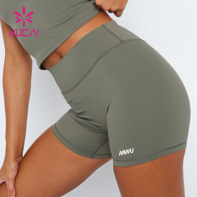 HUCAI Private Label Womens Biker Shorts Sportswear Yoga Manufactured In China