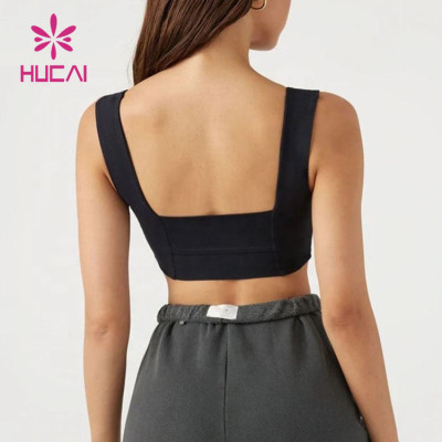 HUCAI Premium Quality Good Chest Wrap Square Neck Sports Bra Women China Manufacturer