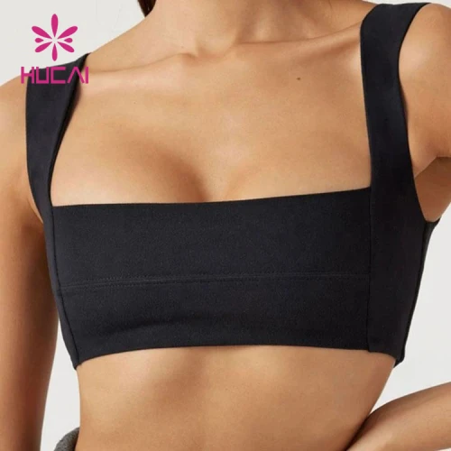 HUCAI Premium Quality Good Chest Wrap Square Neck Sports Bra Women China Manufacturer