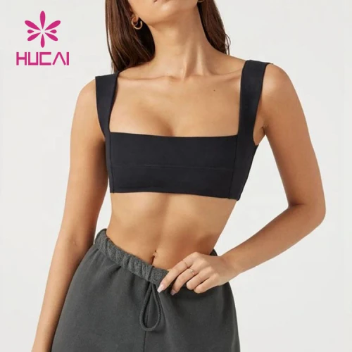 HUCAI Premium Quality Good Chest Wrap Square Neck Sports Bra Women China Manufacturer