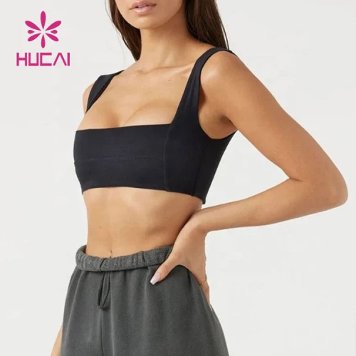 HUCAI Premium Quality Good Chest Wrap Square Neck Sports Bra Women China Manufacturer