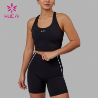 Hucai Hot Sale Breathable Sportswear Cross Strap Yoga High Support Crop Sports Bras Supplier