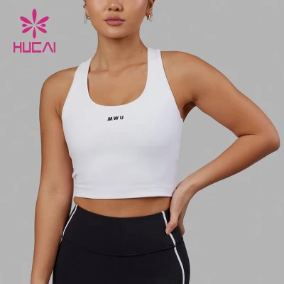 Hucai Hot Sale Breathable Sportswear Cross Strap Yoga High Support Crop Sports Bras Supplier