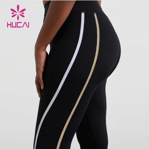 HUCAI Unique Design Clean Lines Hight Waist Leggings Custom Workout Yoga Pants  Manufacturer