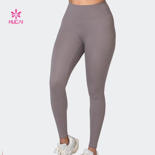 HUCAI Custom Full Length Leggings Polyester Fabric Women Yoga Clothing Manufacturer