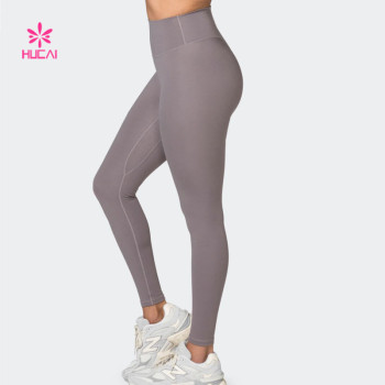 HUCAI Custom Full Length Leggings Polyester Fabric Women Yoga Clothing Manufacturer