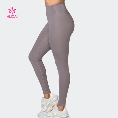 HUCAI Custom Full Length Leggings Polyester Fabric Women Yoga Clothing Manufacturer