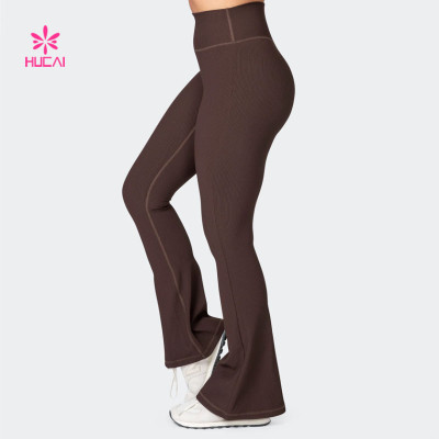 HUCAI Custom Full Length and Flared Legs Leggings Polyester Fabric Yoga Clothing