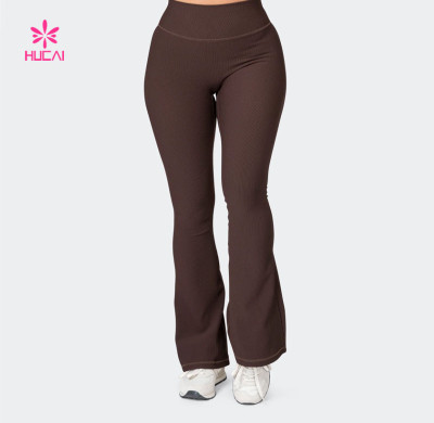 HUCAI Custom Full Length and Flared Legs Leggings Polyester Fabric Yoga Clothing