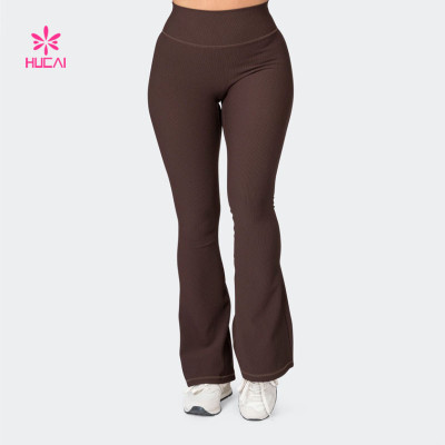 HUCAI Custom Full Length and Flared Legs Leggings Polyester Fabric Yoga Clothing