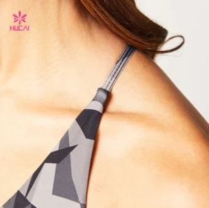 HUCAI Private Label  Adjustable Straps Sport Bra 4-way stretch China Supplier