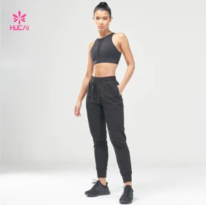 Hucai Fashion High-neck Adjustable Sports Bras China OEM Clothes Factory