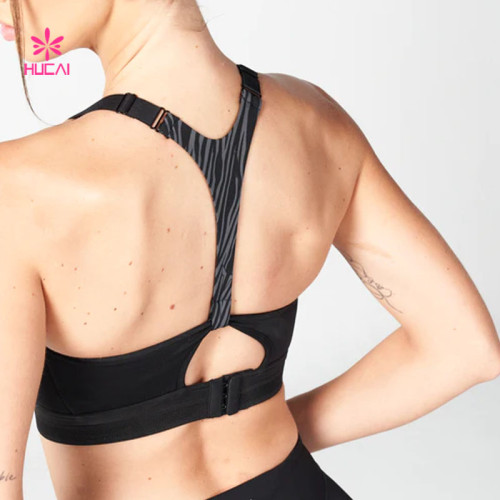 Hucai Fashion High Support Y Back Sport Bra for Women China OEM Clothes Factory