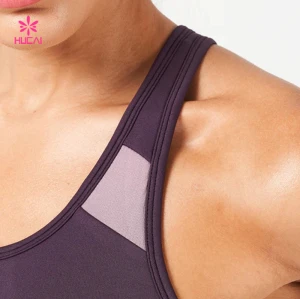 HUCAI Private Label Moisture Wicking Sport Bra Elastic Premium Quality China