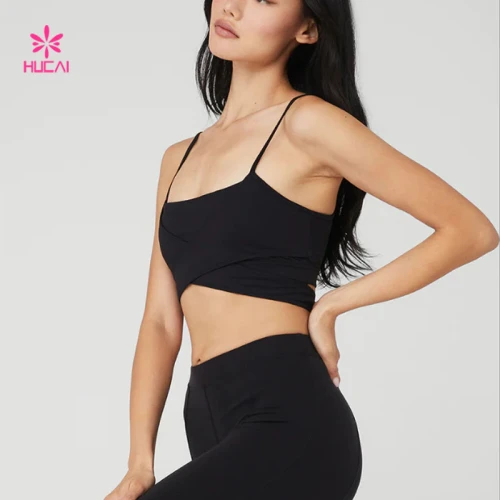 HUCAI Private Label Crisscross front Sports Bras Premium Quality China OEM Supplier