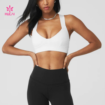 HUCAI Private Label Racerback Design Sports Bras Soft Comfortable Premium Quality China