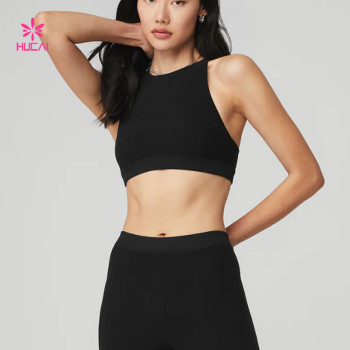 Hucai Fashion High-neck Sport Bar Criss-Cross Back for Women China OEM Clothes Factory