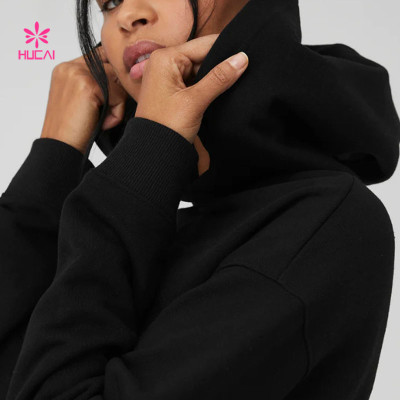 HUCAI Custom Cropped Shrug It Off Hoodies Stylish Premium Fabric Jackets Supplier