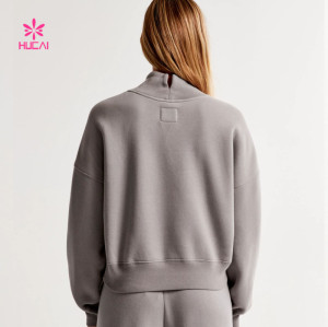 HUCAI OEM Comfy Sweatshirt Heavy Weight On-trend Fabric Custom Activewear
