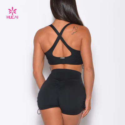 HUCAI Custom Adjustable Side Toggles Sport Bras Racerback China Activewear 2024