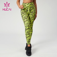 HUCAI Best-selling Mid-high Waisted Yoga Leggings Butt Lift Camouflage Style Manufacturer