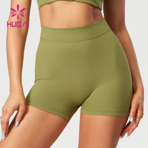 HUCAI Classic Workwear-style Yoga Shorts Distressed Metal Decorative Buckles Manufacturer
