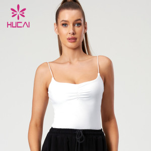 HUCAI Fashionable Tight-fitting Yoga Vest with Ultra-fine Elastic Shoulder Straps Manufacturer