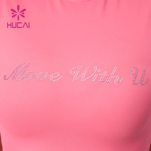 HUCAI ODM Slim-fit Tank Top Letter Drilling Technology Vest Factory Manufacturer