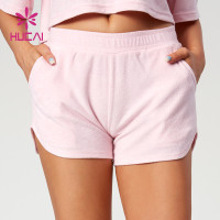 HUCAI ODM Mini Sports Shorts Cotton Towel Fabric Soft Women Sportswear Factory