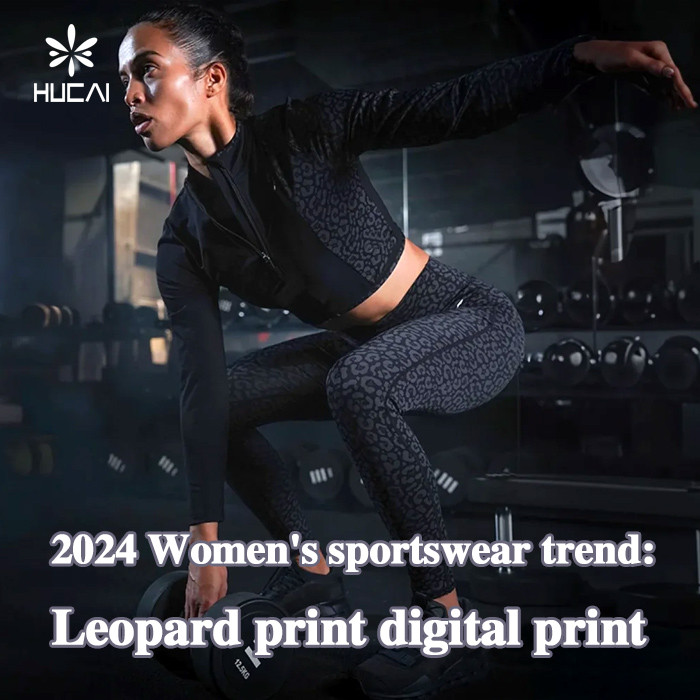 2024 Women's sportswear trend: Leopard print digital print