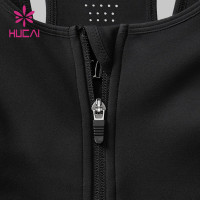 HUCAI OEM ODM Gym Bras Laser Back Hollow Zip Front Sportswear Manufacturer