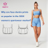Why are faux denim prints so popular in the 2024 women's sportswear market?