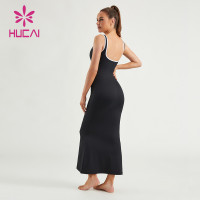 HUCAI Custom Women One-piece Bodysuit Slim Fit Strap Dress Supplier