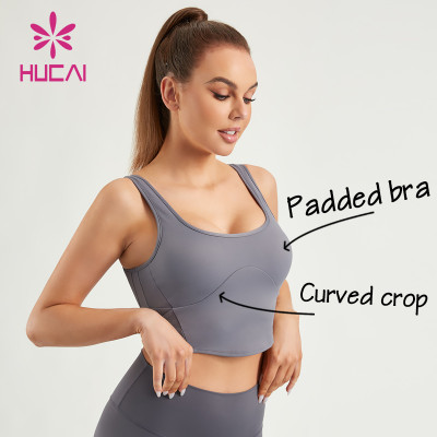 HUCAI Private Label ODM Gym Bras Curved Crop Tank Top Women Activewear Manufacturer