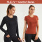 HUCAI Custom Gym Long-sleeved Women Crewneck Slim Fit T Shirts Factory Manufacturer