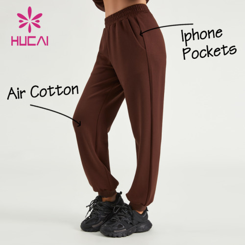 HUCAI Custom Women Ankle Banded Pants Air Cotton Lightweight Fitnesswear Supplier
