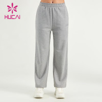 HUCAI Women Sports Pants Shining Fabric 100% Cotton Printing Joggers Supplier